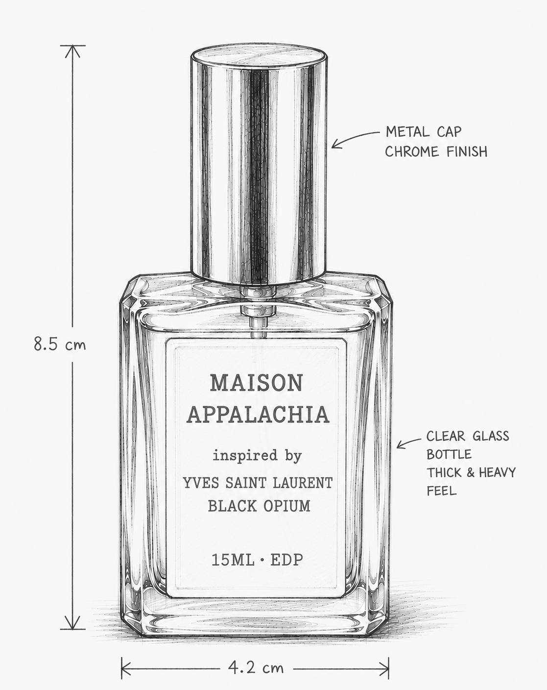 Opale Noire — Inspired by YSL Black Opium · Maison Appalachia · Extrait Strength Perfume Spray · 15 ml