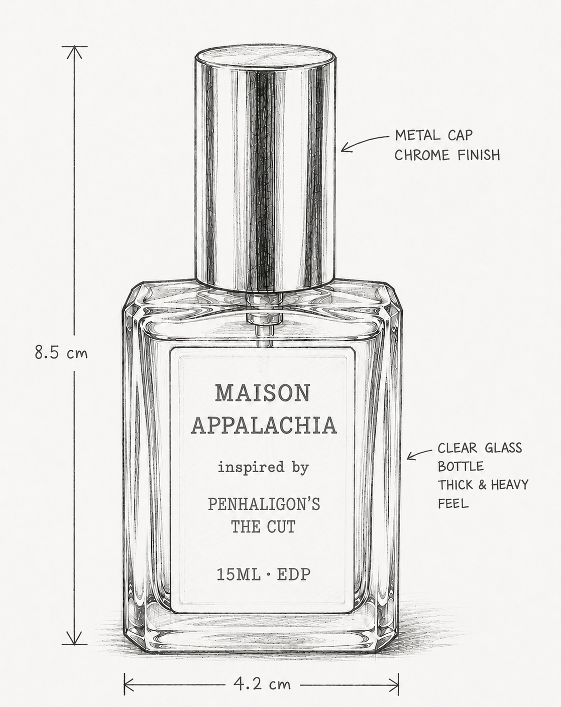 Coupe Nette — Inspired by Penhaligon's The Cut · Maison Appalachia · Soleil Collection · Extrait Strength Perfume Spray · 15 ml
