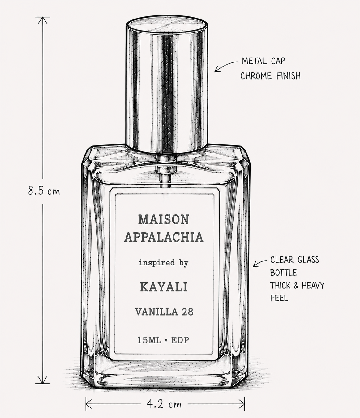 Vanille Vingt-Huit — Inspired by Kayali Vanilla 28 · Maison Appalachia · Séduction · Extrait Strength Perfume Spray · 15 ml